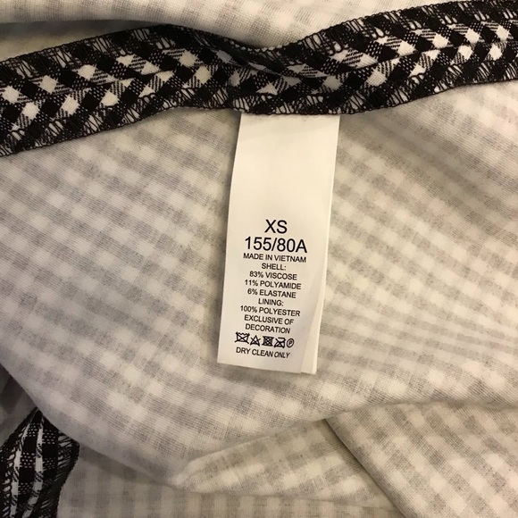 Kate Spade XS Jazzy Gingham Scalloped Ponte Dress Black White Fit & Flare - Picture 7 of 9